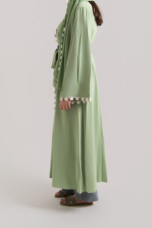 Daisy Trimmed Abaya with Matching Hijab