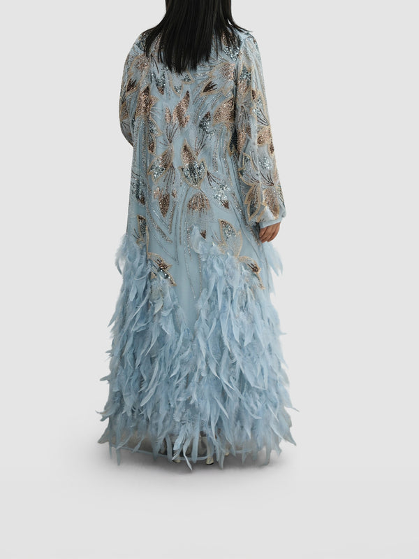 Feather Sequinned Abaya