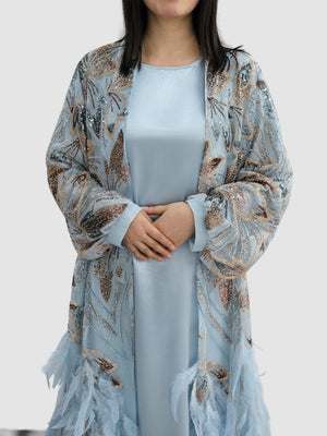 Feather Sequinned Abaya