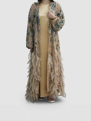 Feather Sequinned Abaya