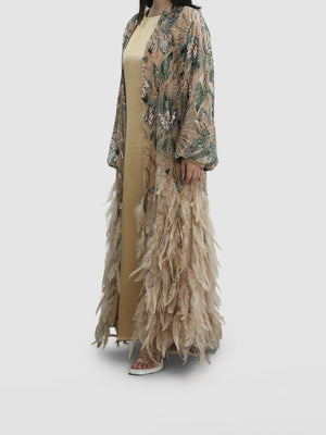 Feather Sequinned Abaya