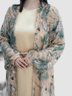 Feather Sequinned Abaya