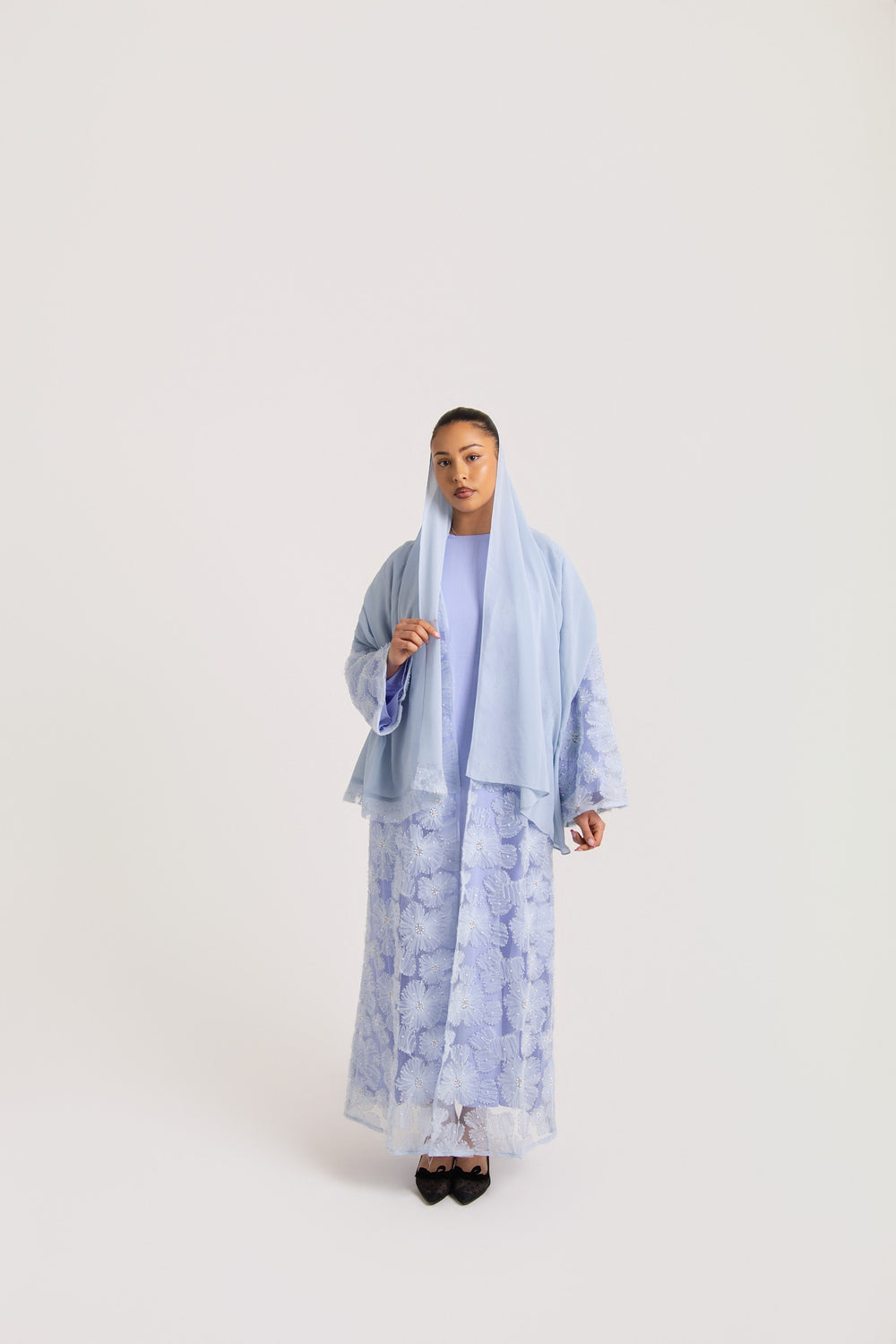 Flower Mesh Abaya