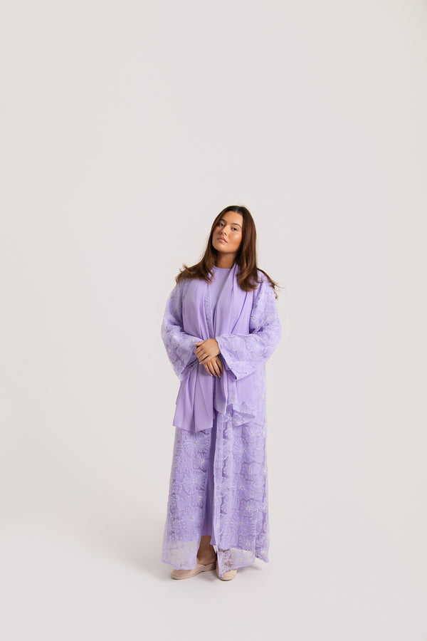 Flower Mesh Abaya