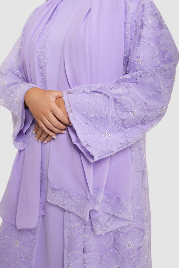 Flower Mesh Abaya