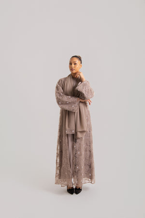 Flower Mesh Abaya
