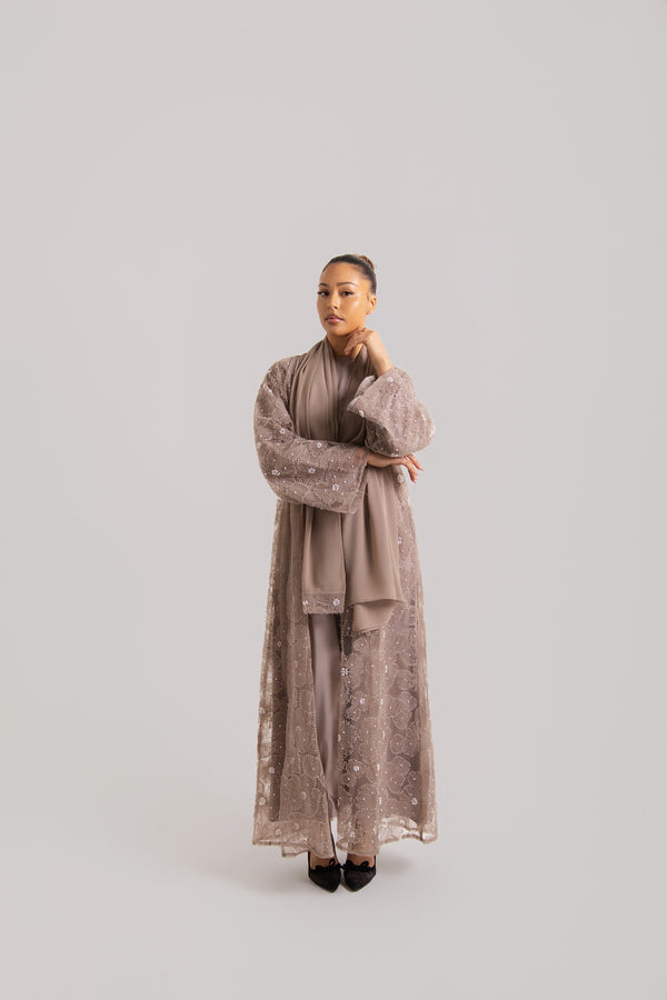 Flower Mesh Abaya