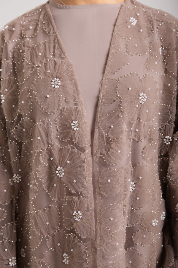 Flower Mesh Abaya