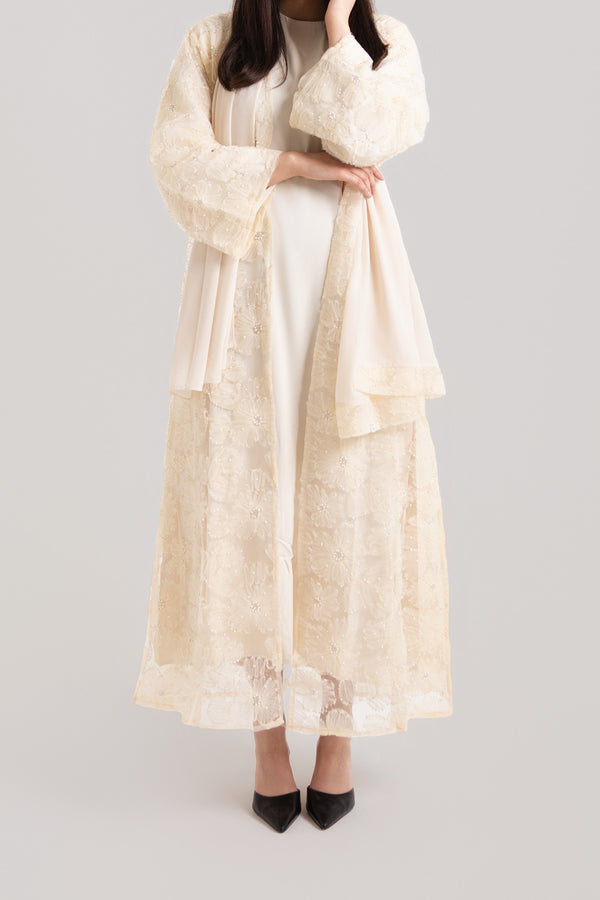 Flower Mesh Abaya