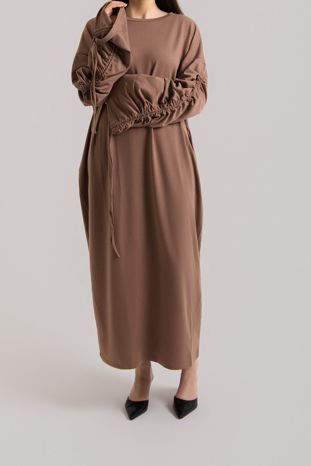 Ruched Long Sleeved Abaya