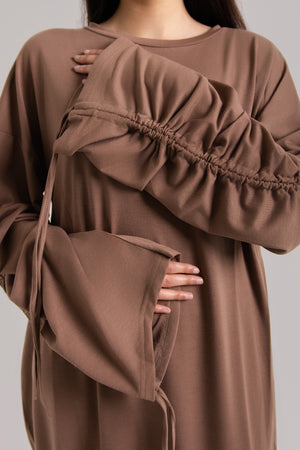 Ruched Long Sleeved Abaya
