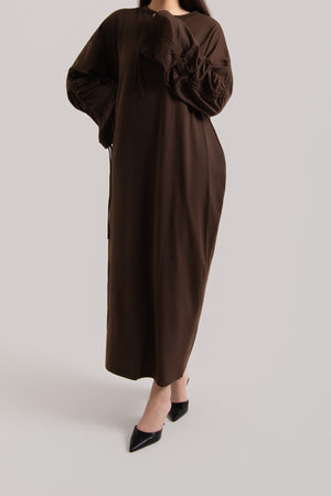 Ruched Long Sleeved Abaya