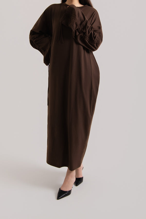 Ruched Long Sleeved Abaya