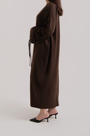 Ruched Long Sleeved Abaya