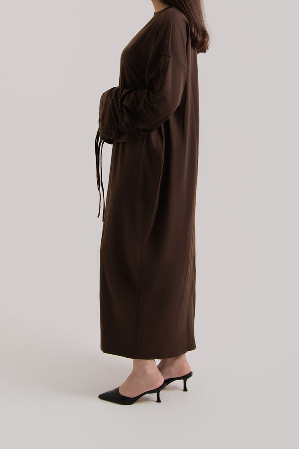 Ruched Long Sleeved Abaya