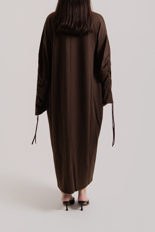 Ruched Long Sleeved Abaya
