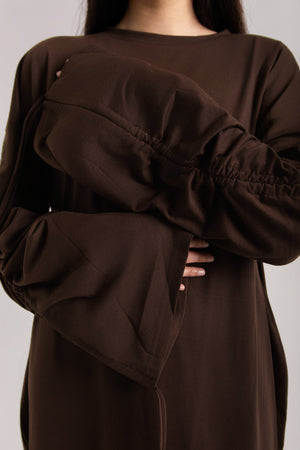 Ruched Long Sleeved Abaya