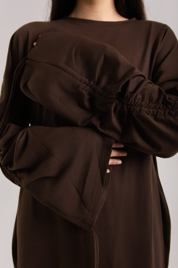 Ruched Long Sleeved Abaya