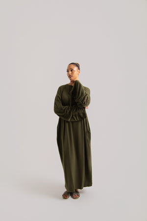 Ruched Long Sleeved Abaya