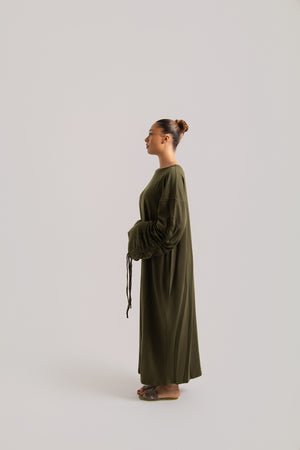 Ruched Long Sleeved Abaya