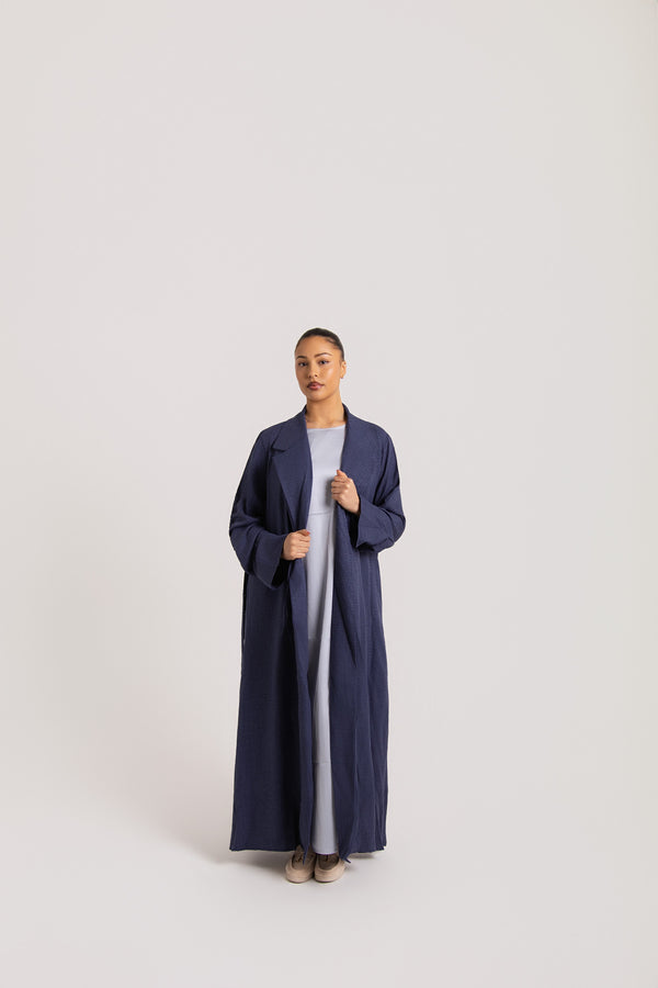 Ruched Long Sleeved Open Abaya