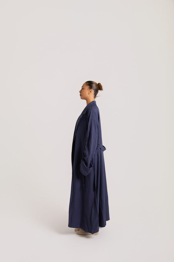 Ruched Long Sleeved Open Abaya