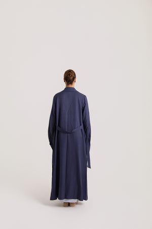 Ruched Long Sleeved Open Abaya