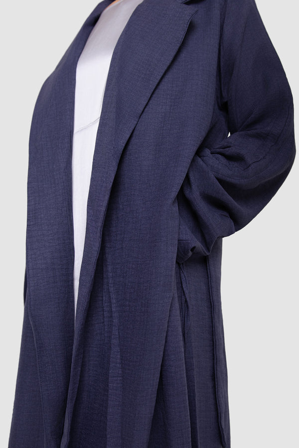 Ruched Long Sleeved Open Abaya